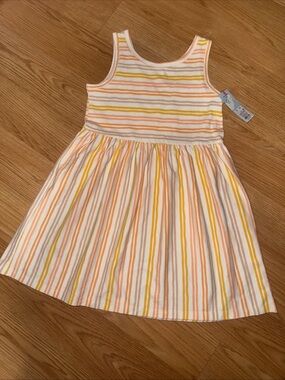 Cat & Jack Girls Dress  5T Striped Sleeveless Pocket Casual Outfit..240